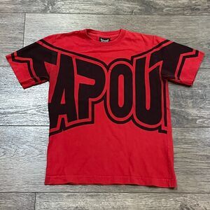 Tapout Full Spellout Red Graphic T-Shirt MMA UFC Fightwear Logo Youth Large